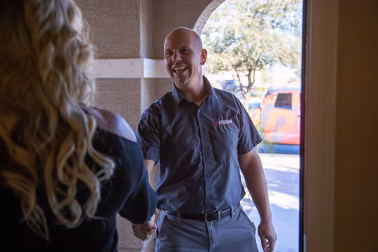 Technician performing an HVAC tune-up